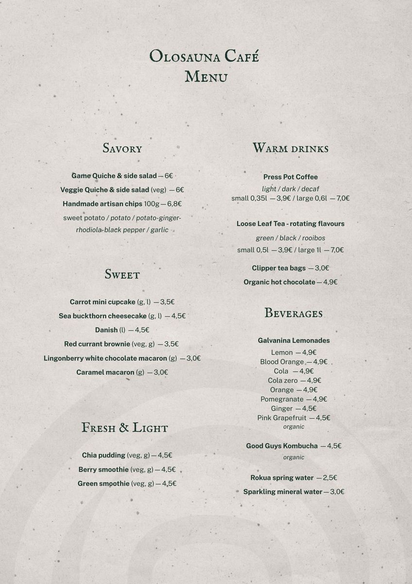 Menu page 1
