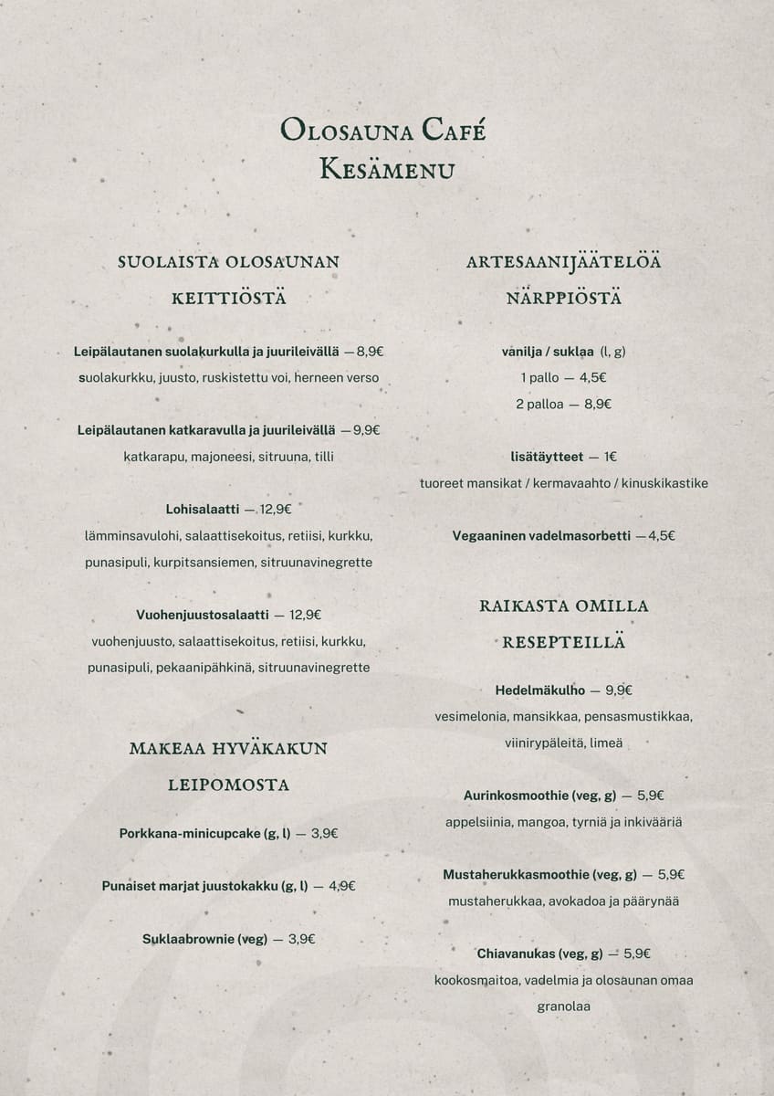 Menu page 1