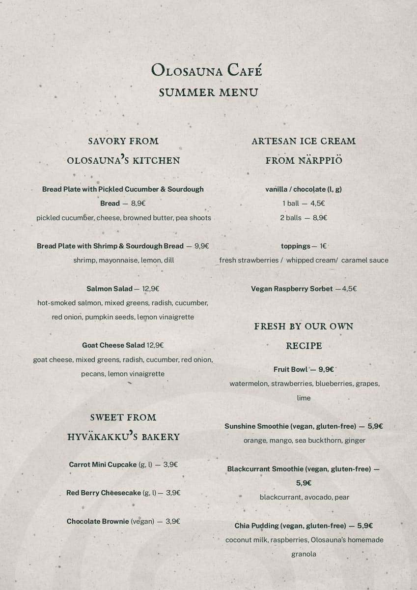 Menu page 1