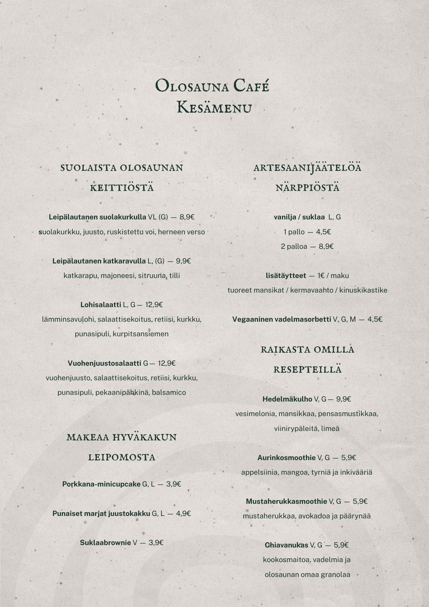 Menu page 1
