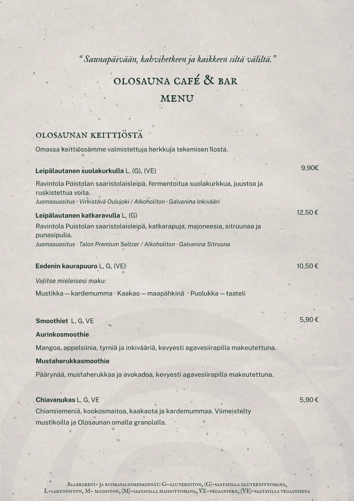 Menu page 1